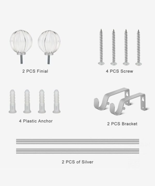 Crystal Steel Rod 1 c - Kindom Of Curtains