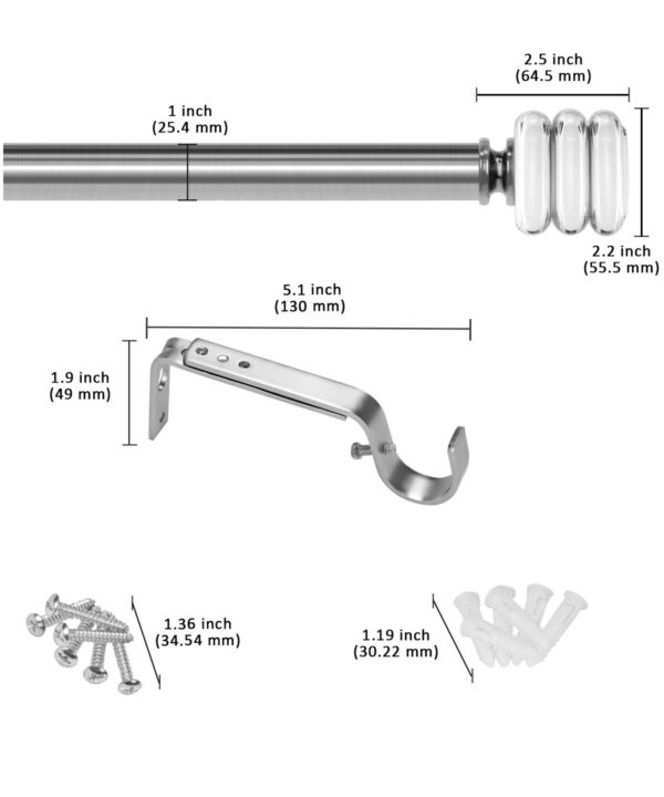 Crystal Steel Rod 3 c - Kindom Of Curtains