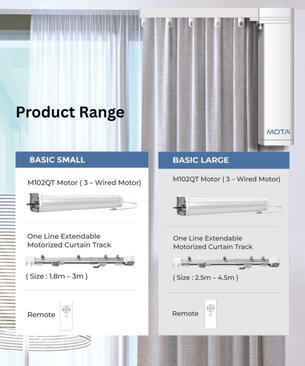 KOC M102QT Motor Product Range - Kindom Of Curtains