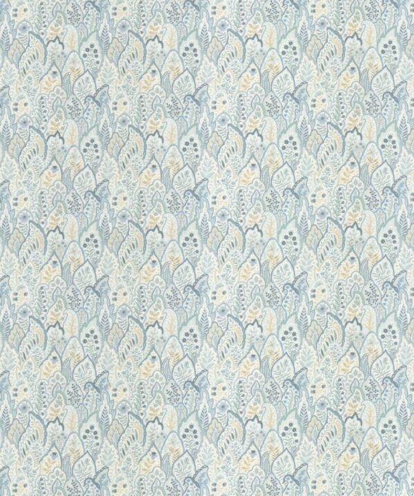Pure Fine Fabric By Asian Paints Darwin BLOOMSBURY SEAGLASS - Kindom Of Curtains